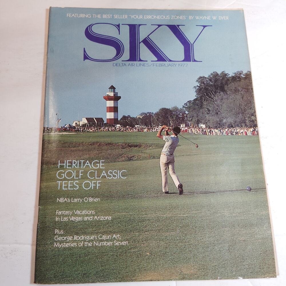 Delta Sky In-Flight Magazine - Feb 1977 - Heritage Golf Classic Buccaneers Vegas